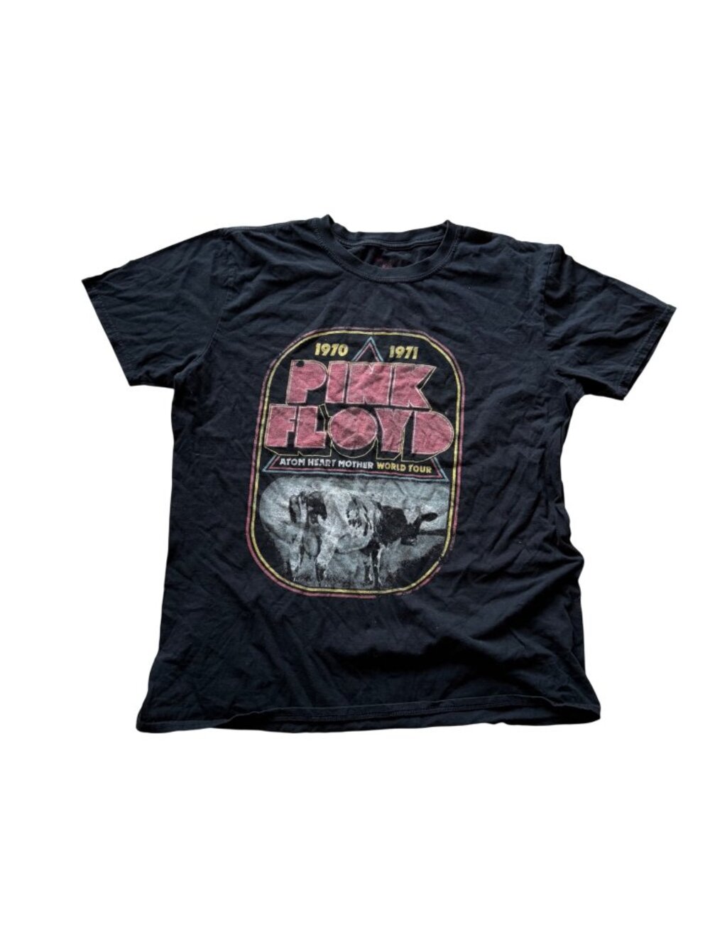 Pink Floyd Unisex Band T-Shirt Atom Heart Mother World Tour 1970 1971 Graphic